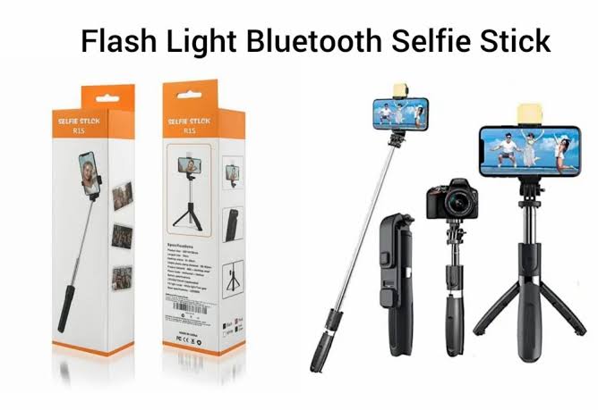 R1S Bluetooth Selfie Sticks With Led Light