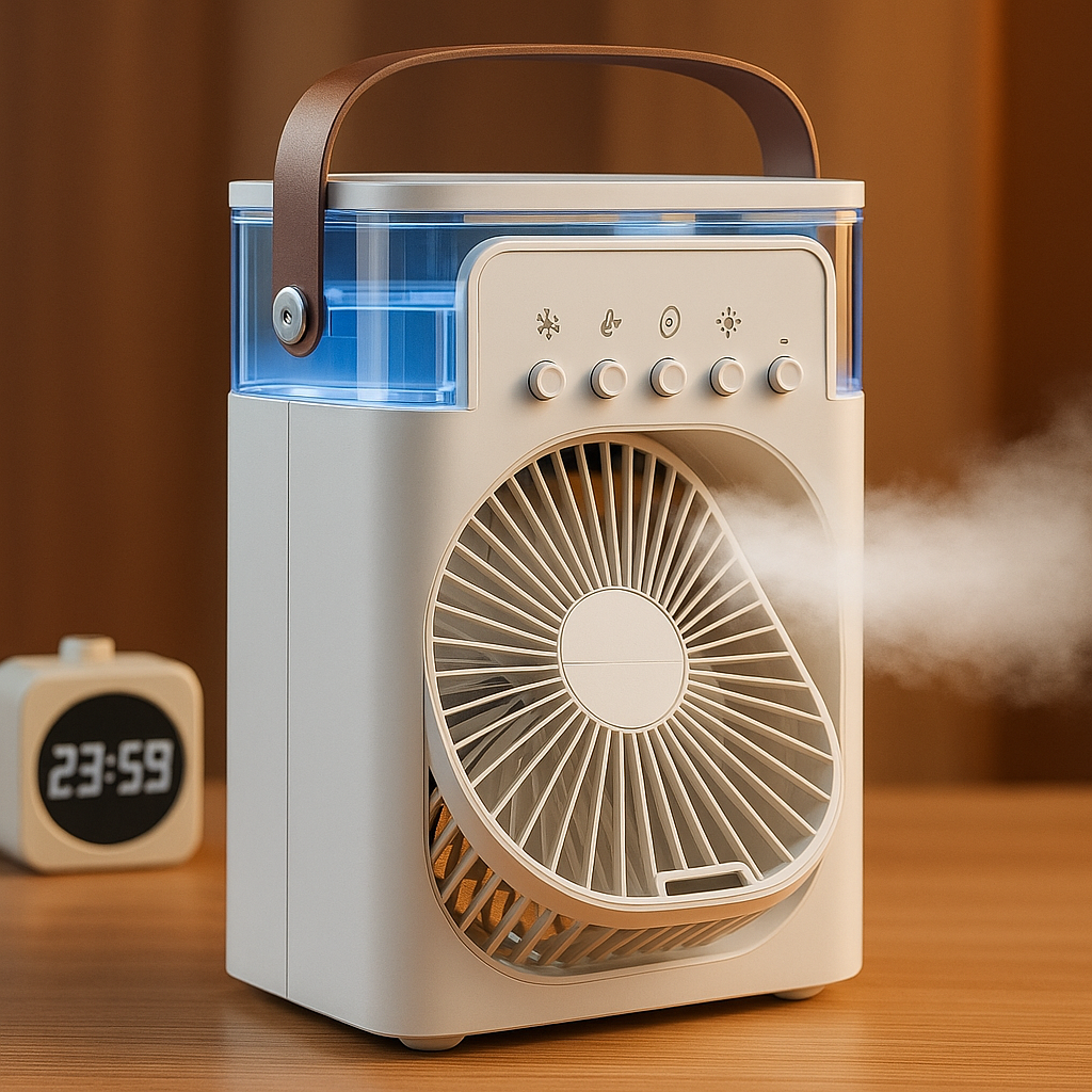 Portable Fan Air Conditioners USB Electric Fan LED Night Light Water Mist Fun 3 In 1 Air Humidifie For Home Random Color