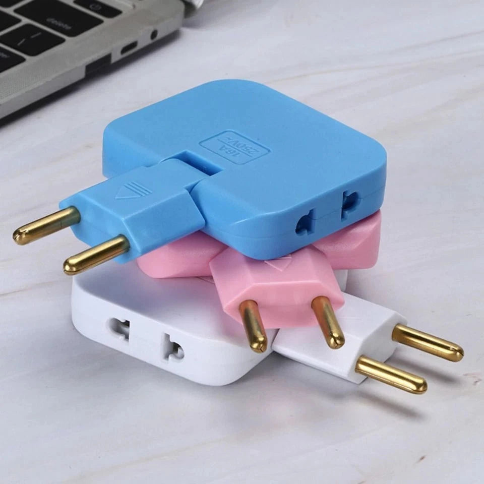 2 pcs Letchase 3 Way Flat Plug Adapter Power Plug