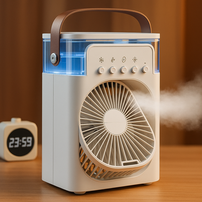 Portable Fan Air Conditioners USB Electric Fan LED Night Light Water Mist Fun 3 In 1 Air Humidifie For Home Random Color