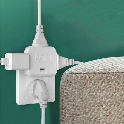 2 pcs Letchase 3 Way Flat Plug Adapter Power Plug